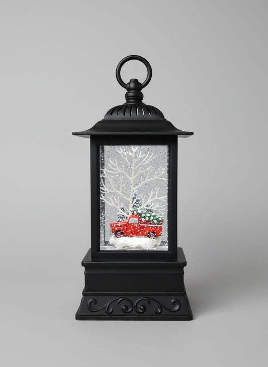 Truck And Tree Snow Lantern