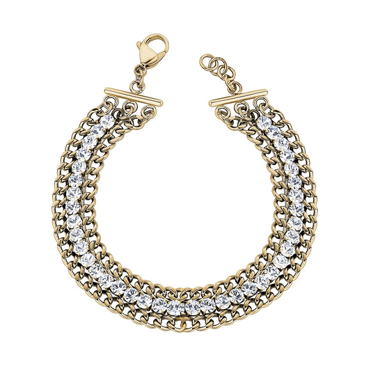 Triple Row Cuban Link Gold Tennis Bracelet