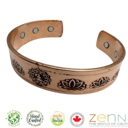 Pure Copper Buddha & Lotus Magnetic Bracelet