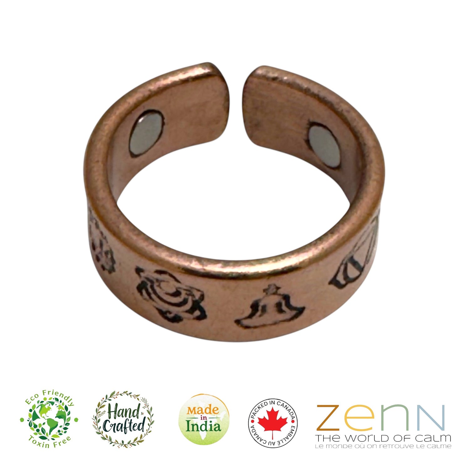 zen magnetic copper ring seven chakras 3000 gauss 99.87%