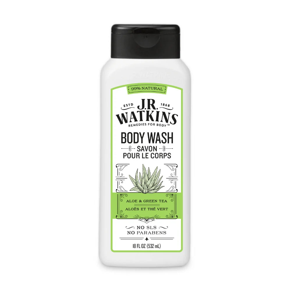 J.r. Watkins Body Wash Aloe & Green Tea, 18 Oz Bottle