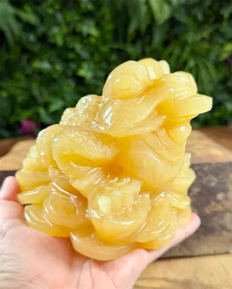 Orange Calcite Feng Shui Money Frog
