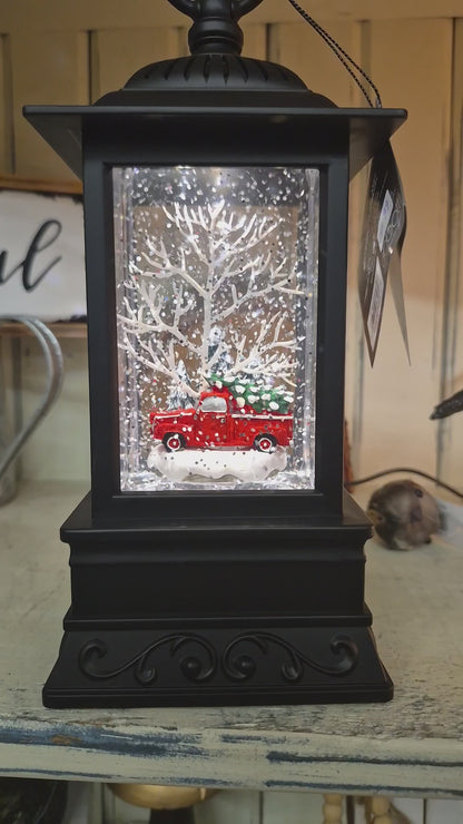 Truck And Tree Snow Lantern
