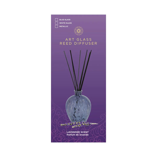reed diffuser blue art glass lavender scent